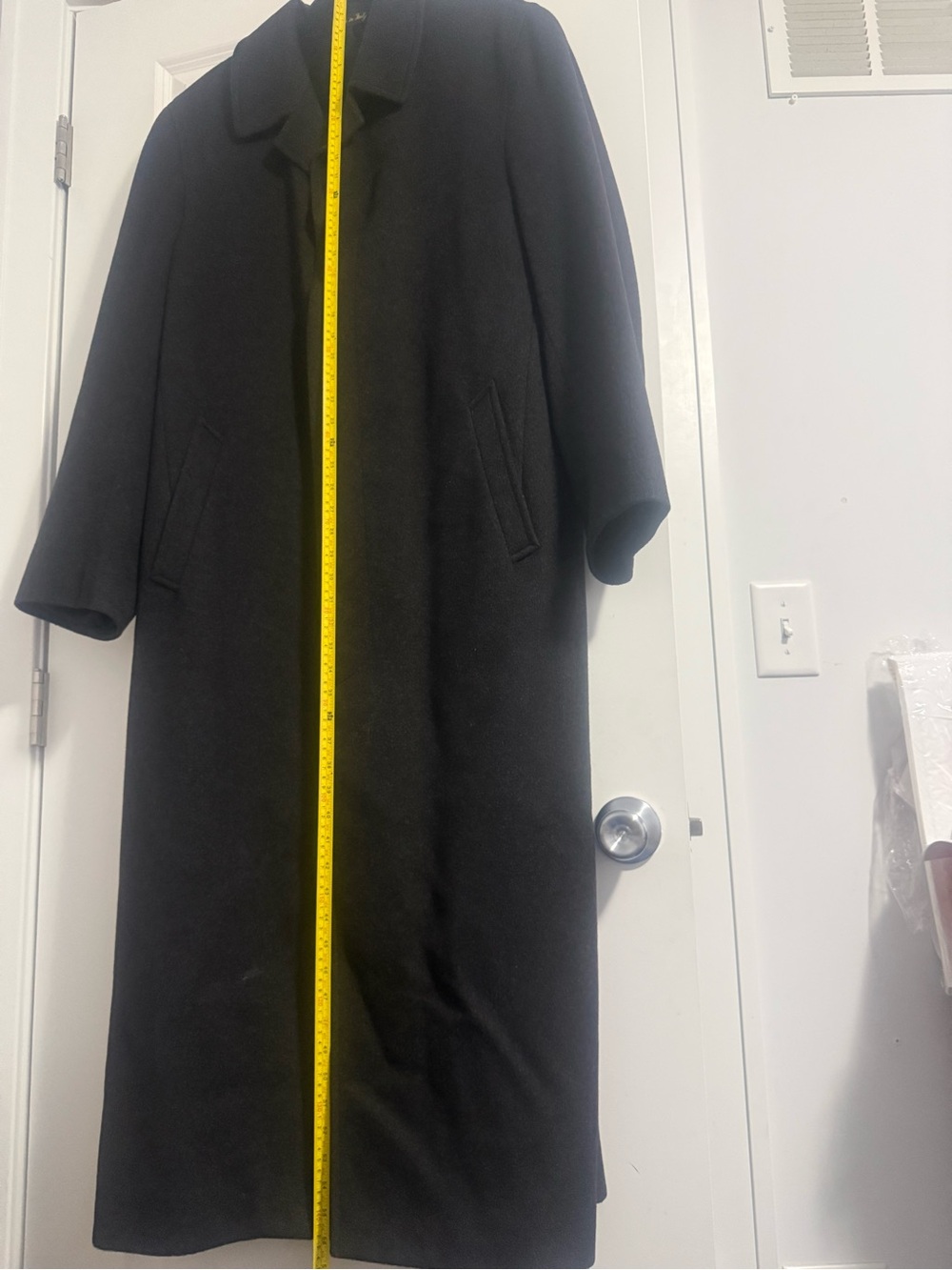 Nordstrom Black Wool Peacoat Long Overcoat